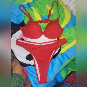 Red push up style Bikini size Large